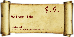 Vainer Ida névjegykártya