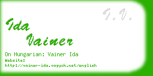 ida vainer business card